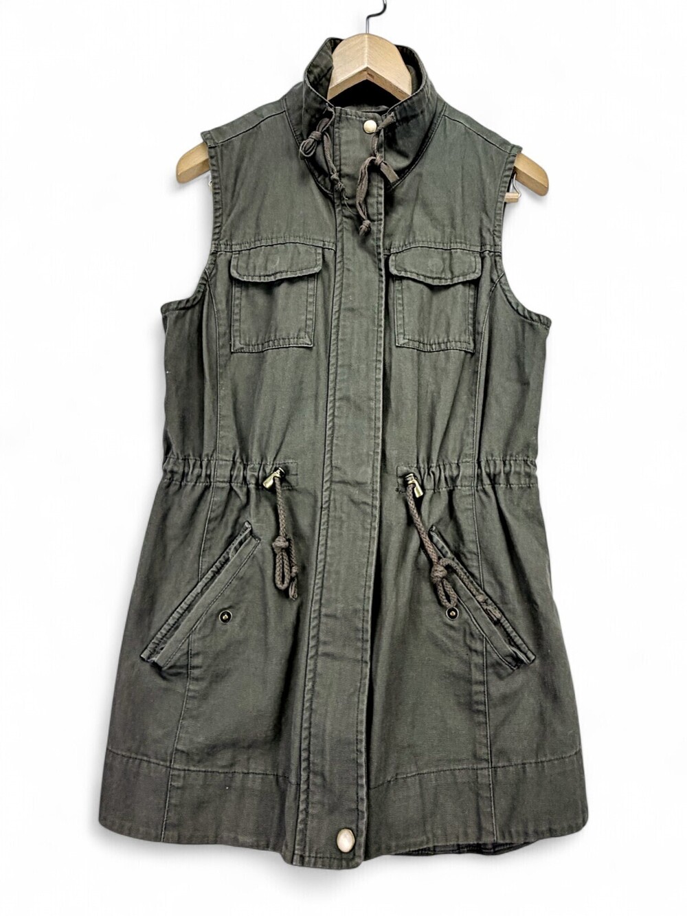 American Rag Cotton Utility Drawstring Vest S